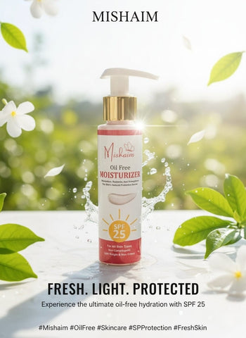 MISHAIM Oil-Free Moisturizer SPF 25 – Lightweight, Non-Greasy Daily Hydration for All Skin Types