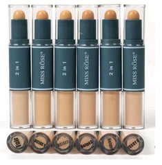 MISS ROSE 2-in-1 Foundation & Concealer Stick | Full Coverage | Long-Lasting | Natural Finish | Multiple Shades